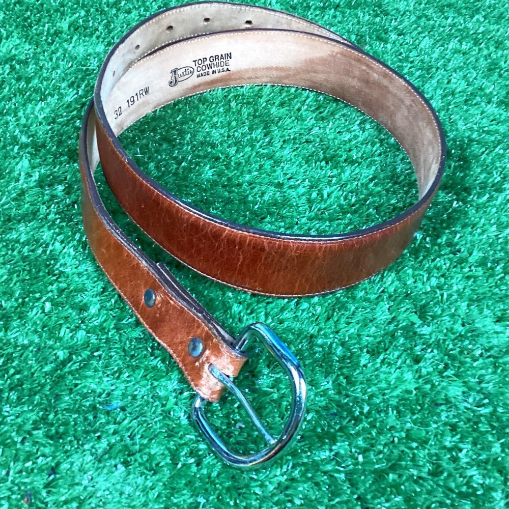 Justin Boots Leather Belt 32